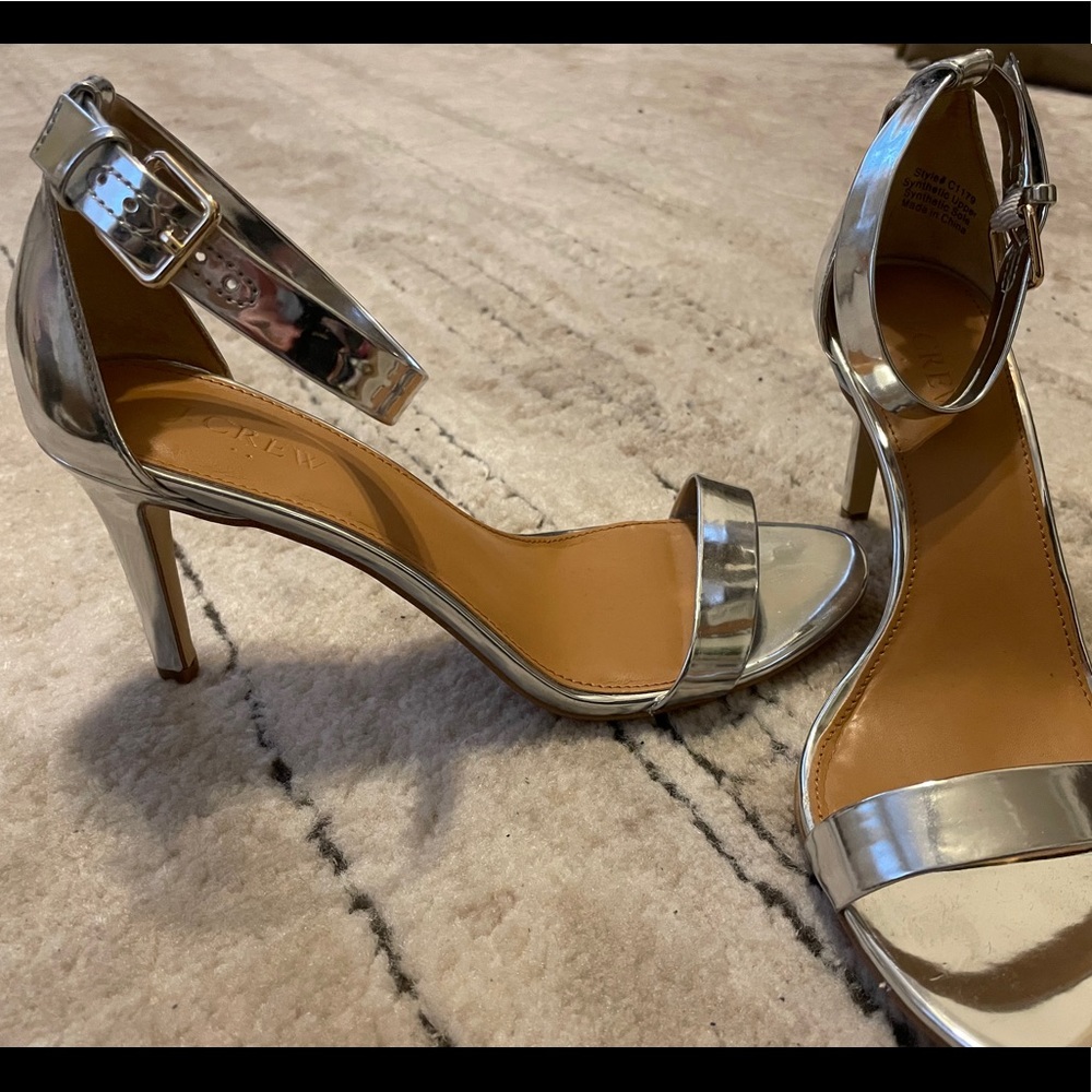 J.Crew Silver Heels